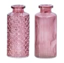 Levandeo® 2er Set Dekovase Rosa Glas H14cm Tischdeko Bild 1
