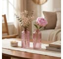 Levandeo® 2er Set Dekovase Rosa Glas H14cm Tischdeko Bild 5
