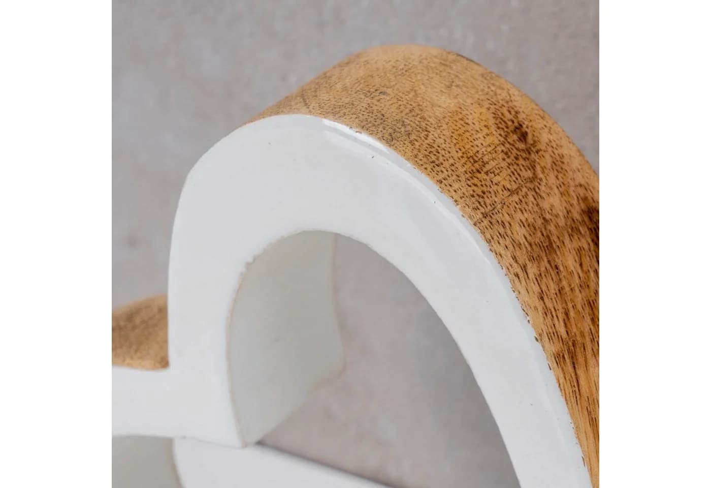 Levandeo® Herz Holz 15x15cm Mango Weiß Natur Braun Tischdeko - Bild 4