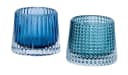 Levandeo® Teelichthalter 2er Set Glas Blau Retro Bild 2