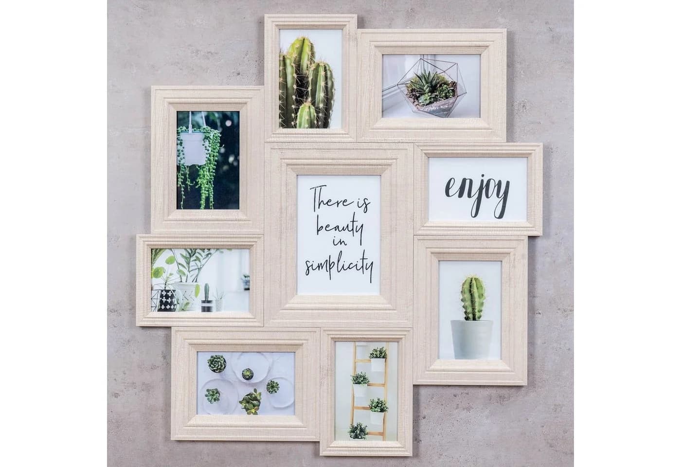 Levandeo® Bilderrahmen Collage 9 Fotos Creme Beige MDF Holz - Bild 3