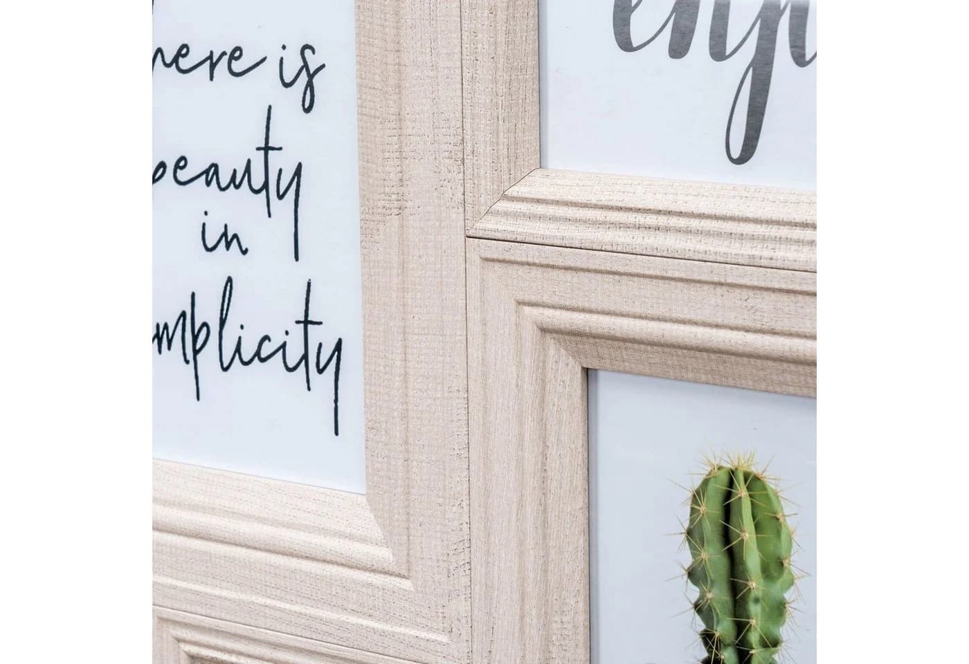 Levandeo® Bilderrahmen Collage 9 Fotos Creme Beige MDF Holz - Bild 4
