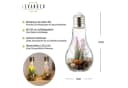Levandeo® LED Dekoobjekt 4er Set Sukkulenten Glas Grün/Rosa Bild 3