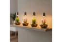 Levandeo® LED Dekoobjekt 4er Set Sukkulenten Glas Grün/Rosa Bild 4