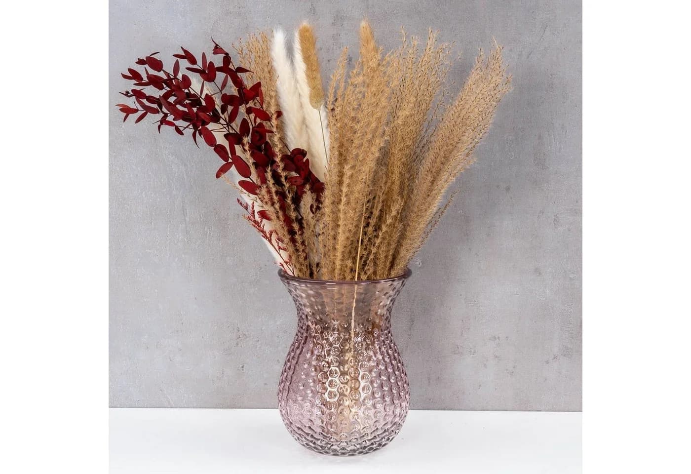 Levandeo® Dekovase Retro Rosa Glas Blumenvase - Bild 3