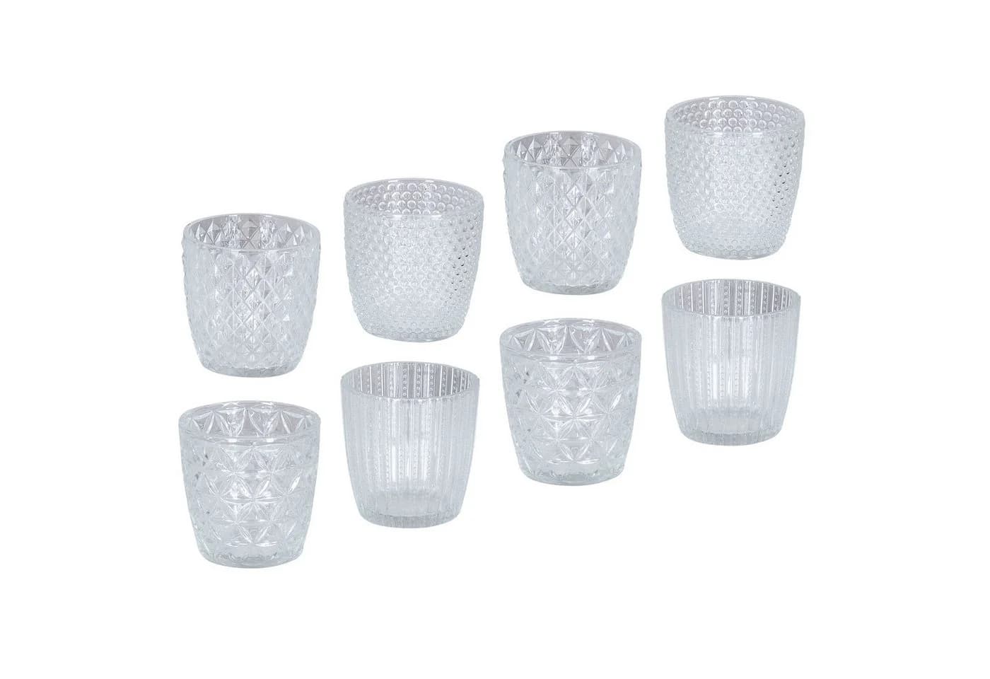 Levandeo® Teelichthalter 8er Set Klarglas Retro - Bild 2