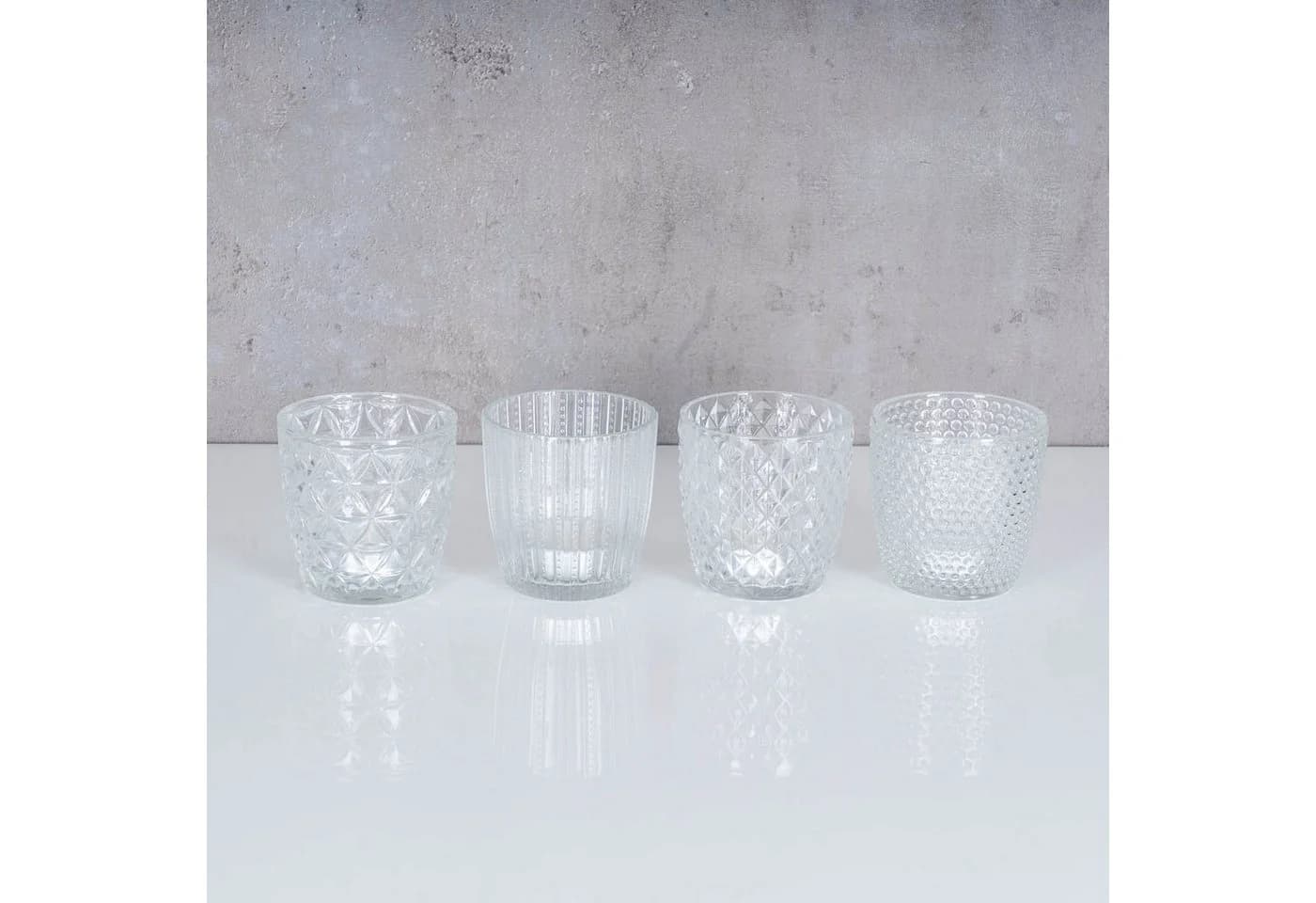 Levandeo® Teelichthalter 8er Set Klarglas Retro - Bild 3