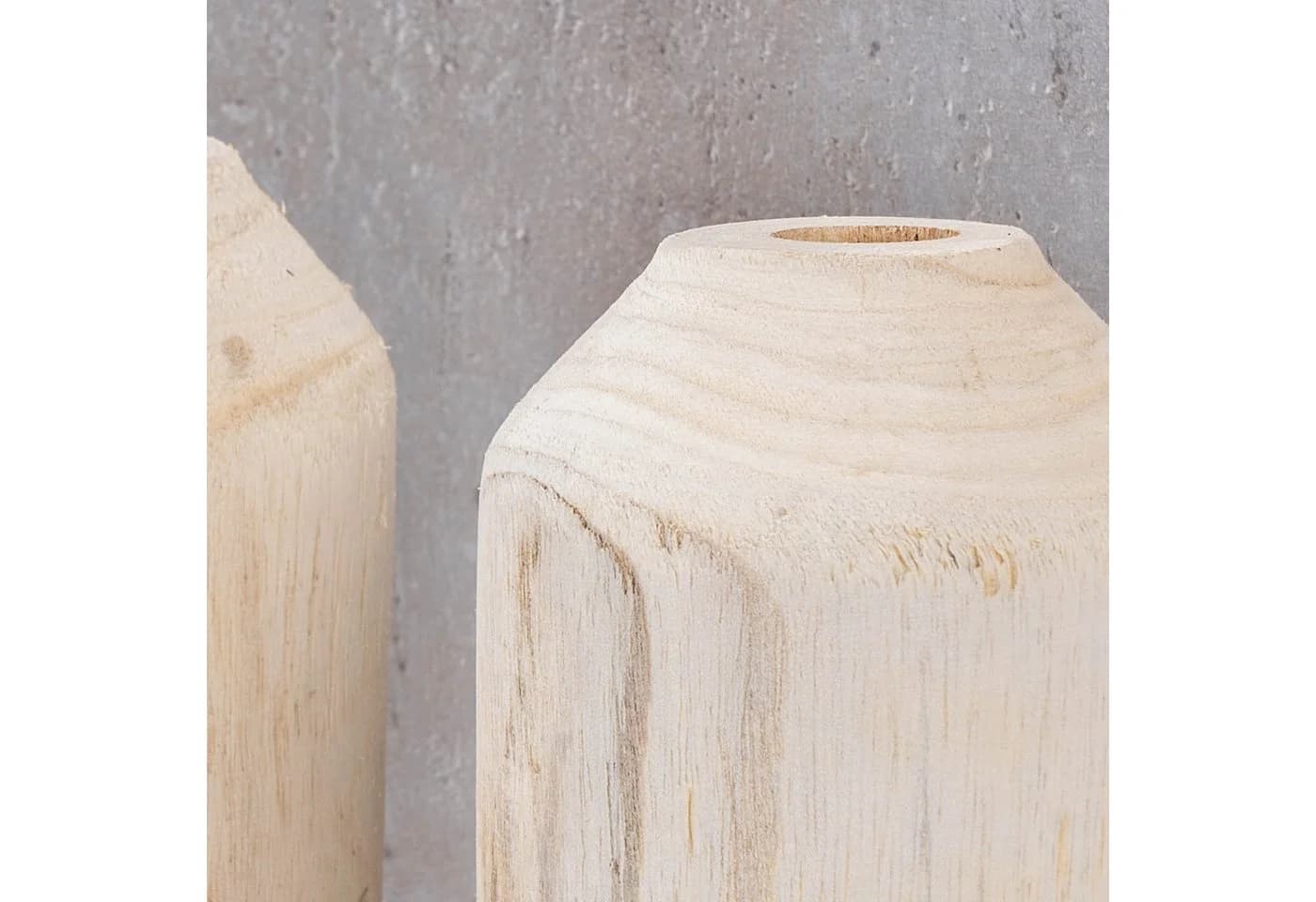 Levandeo® Dekovase 2er Set Naturholz Vase für Trockenblumen - Bild 5