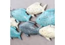Levandeo® Wandbild Wandskulptur Fische Blau Grau Creme Maritim Bild 4