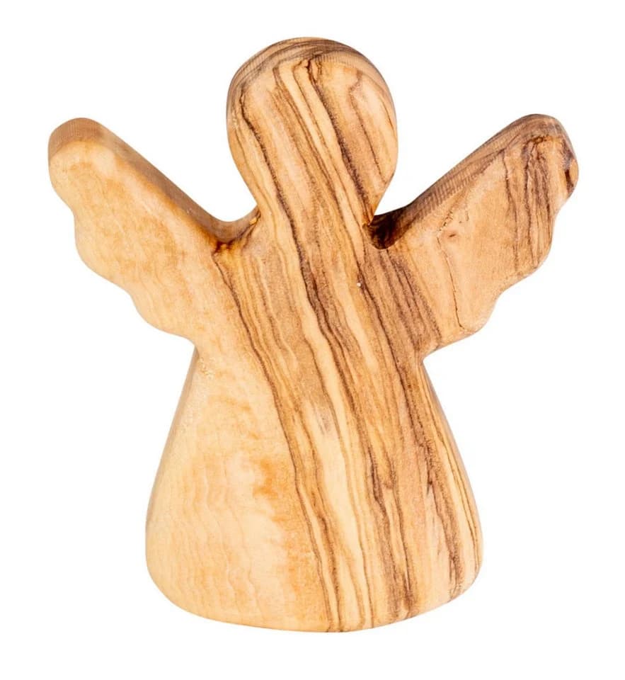 Levandeo® Schutzengel aus Olivenholz, Glücksbringer H6cm - Bild 2
