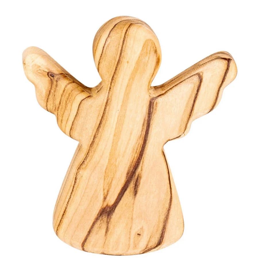 Levandeo® Schutzengel aus Olivenholz, Glücksbringer H6cm - Bild 3