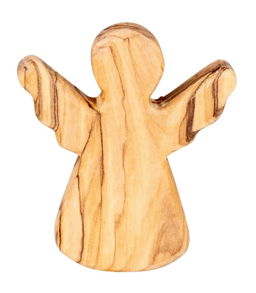 Levandeo® Schutzengel aus Olivenholz, Glücksbringer H6cm - Bild 4