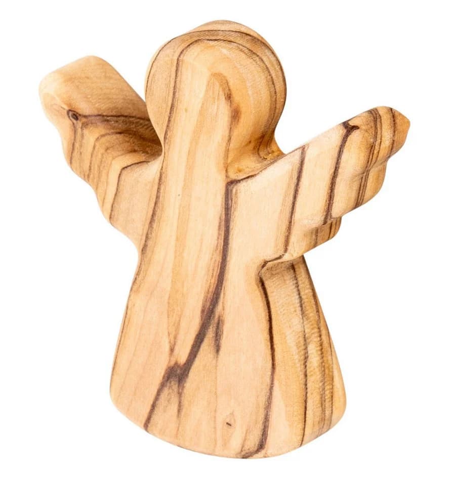 Levandeo® Schutzengel aus Olivenholz, Glücksbringer H6cm - Bild 5