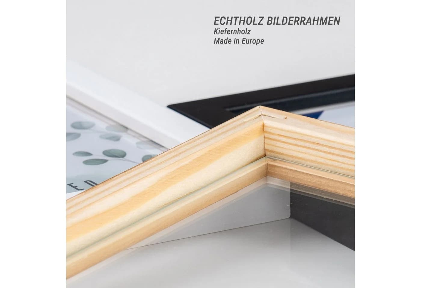 Levandeo® Bilderrahmen 10x15 Schwarz Echtholz Made in EU - Bild 4