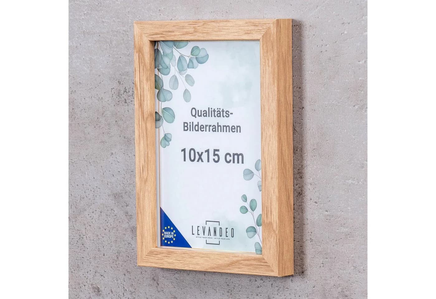 Levandeo® Bilderrahmen 10x15 Eiche Optik MDF Holz - Bild 3