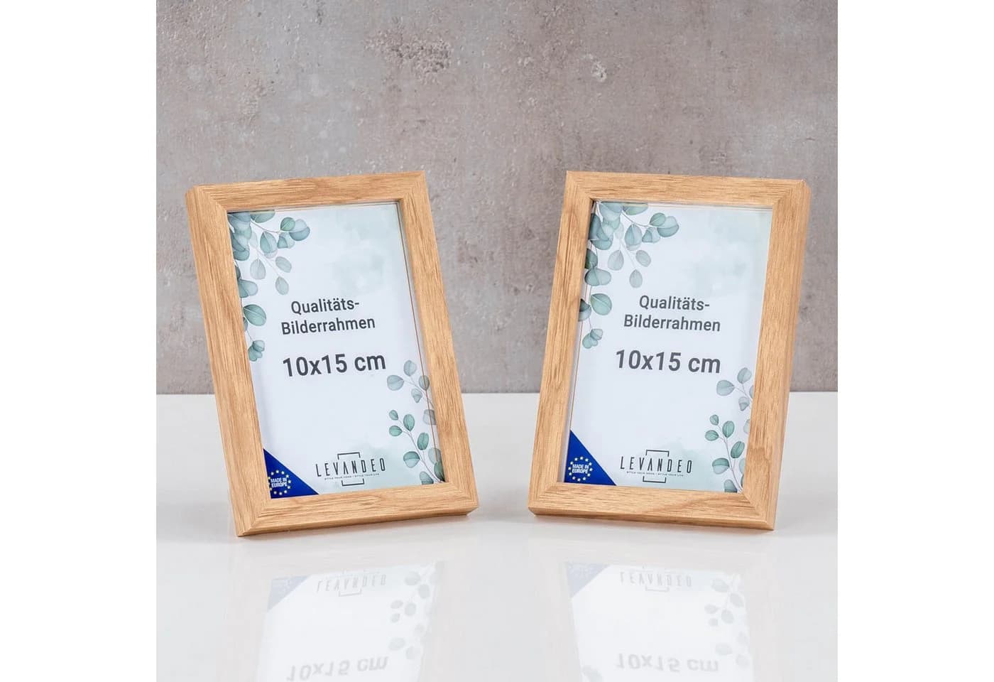 Levandeo® Bilderrahmen 10x15 Eiche Optik MDF Holz - Bild 4