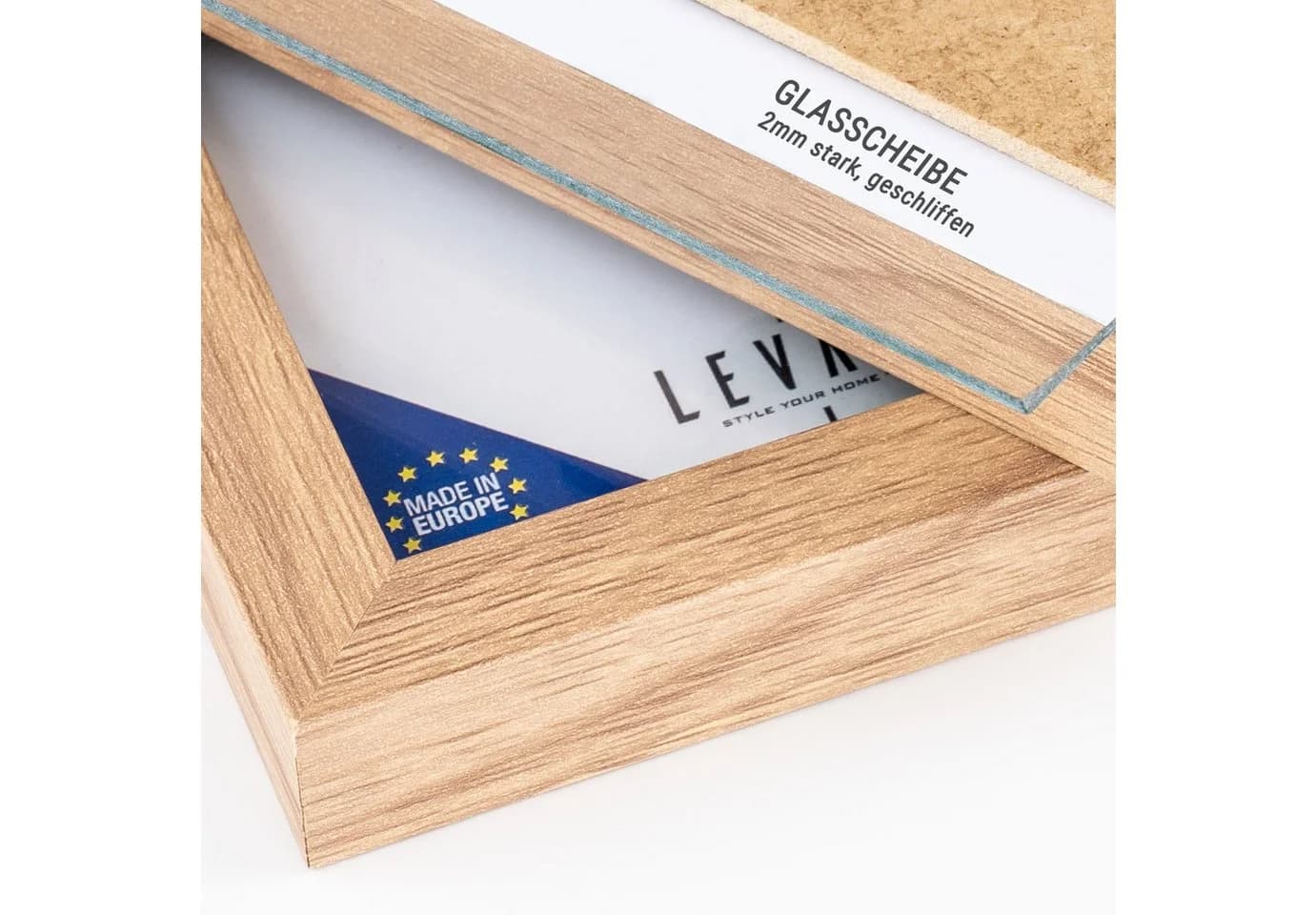 Levandeo® Bilderrahmen 10x15 Eiche Optik MDF Holz - Bild 5