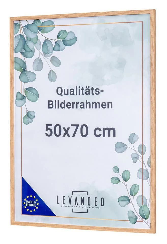 Levandeo® Bilderrahmen Eiche Optik 50x70 cm Acryl - Bild 2