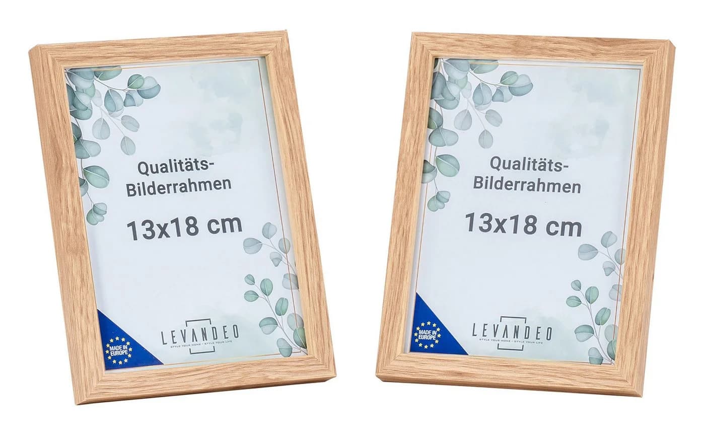 Levandeo® Bilderrahmen 2er Set Eiche Optik 13x18 cm - Bild 2