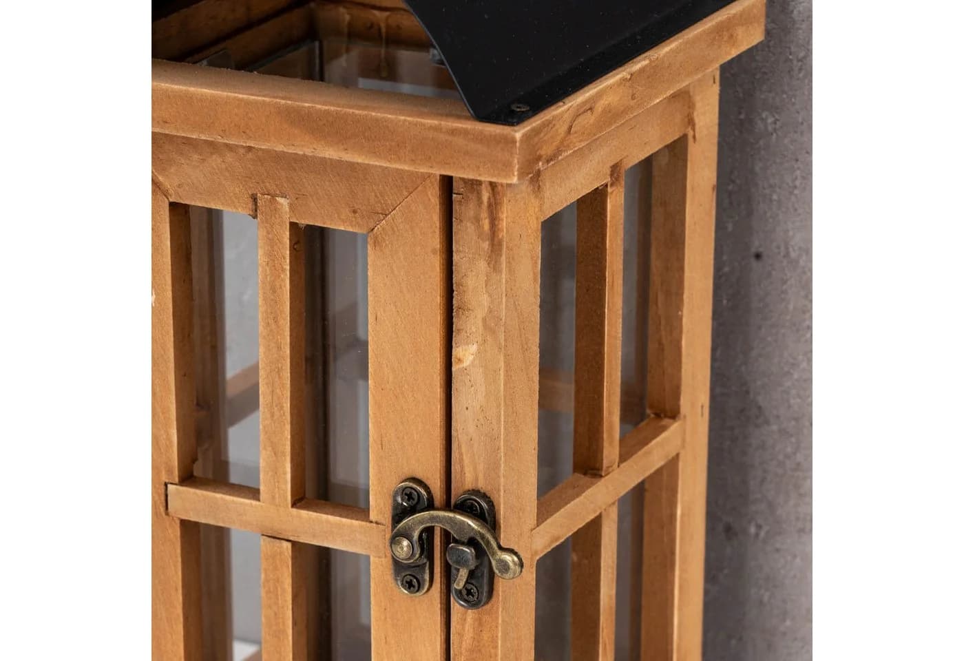 Levandeo® Kerzenlaterne Braun Holz Metall Gartendeko - Bild 3