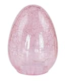 Levandeo® LED Osterei H16cm Rosa Glas Dekolampe Timer Osterdeko Tischlampe Bild 1
