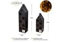 Levandeo® Kerzenlaterne 2er Set Schwarz Metall Deko Windlicht Bild 1