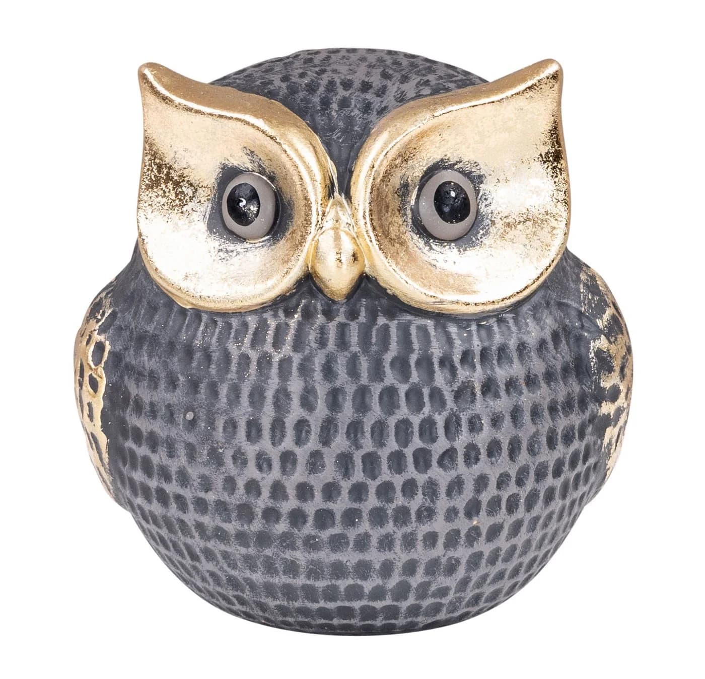 Levandeo Dekofigur Eule Schwarz Gold Tonfigur Tischdeko - Bild 2