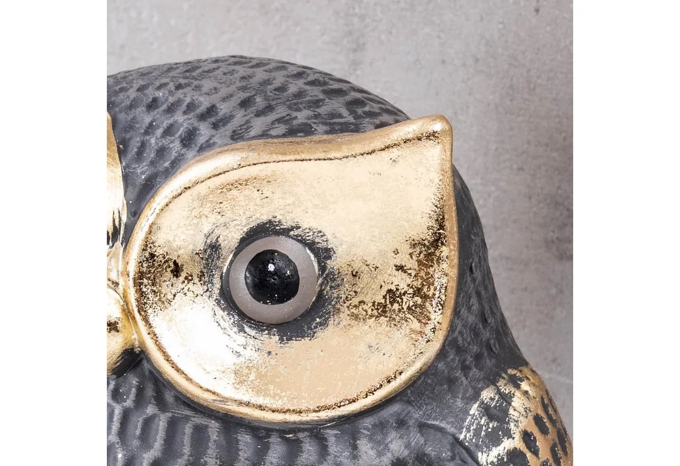 Levandeo Dekofigur Eule Schwarz Gold Tonfigur Tischdeko - Bild 3