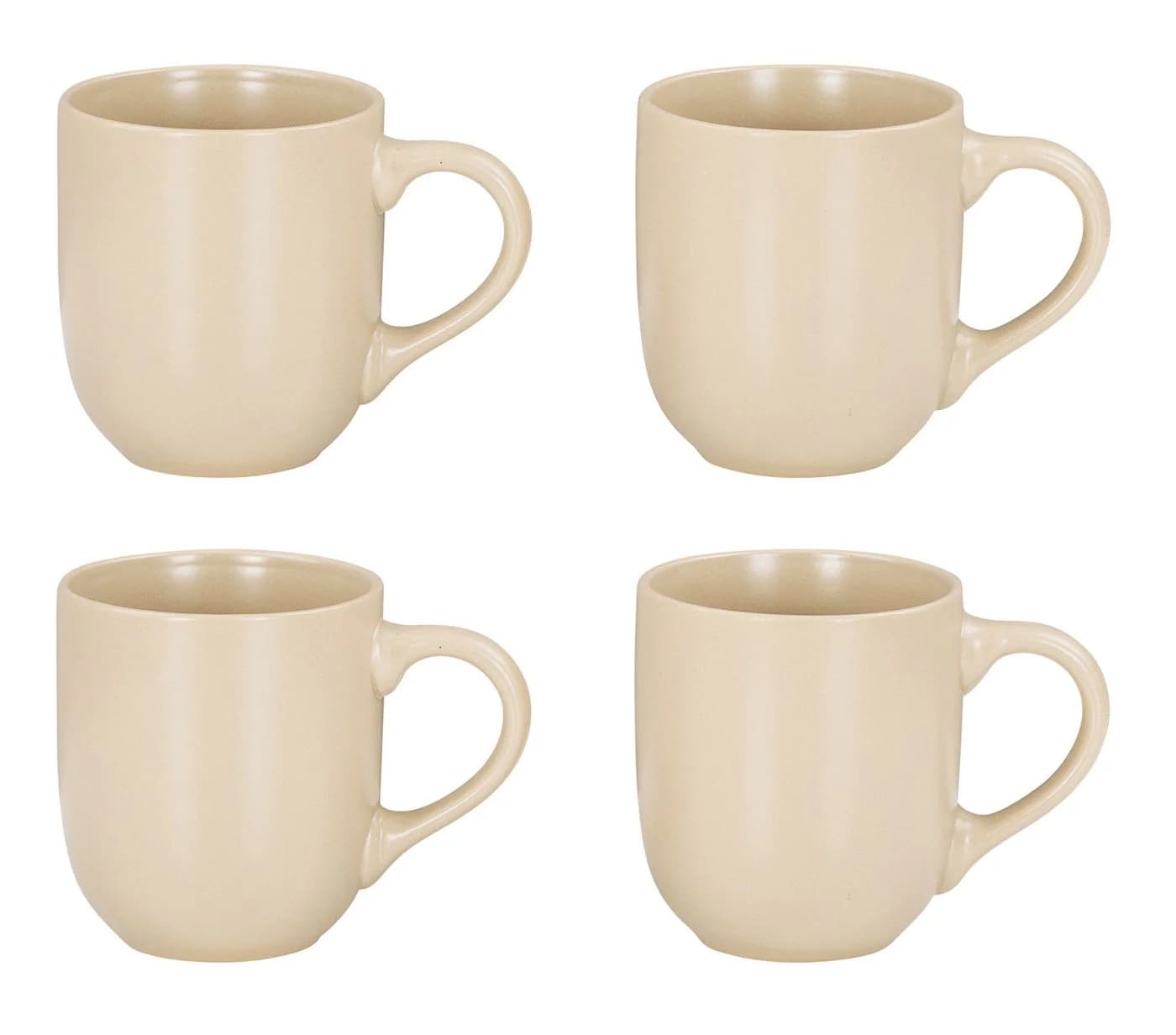 Levandeo® Becher 4er Set Steingut Beige 300ml - Bild 2