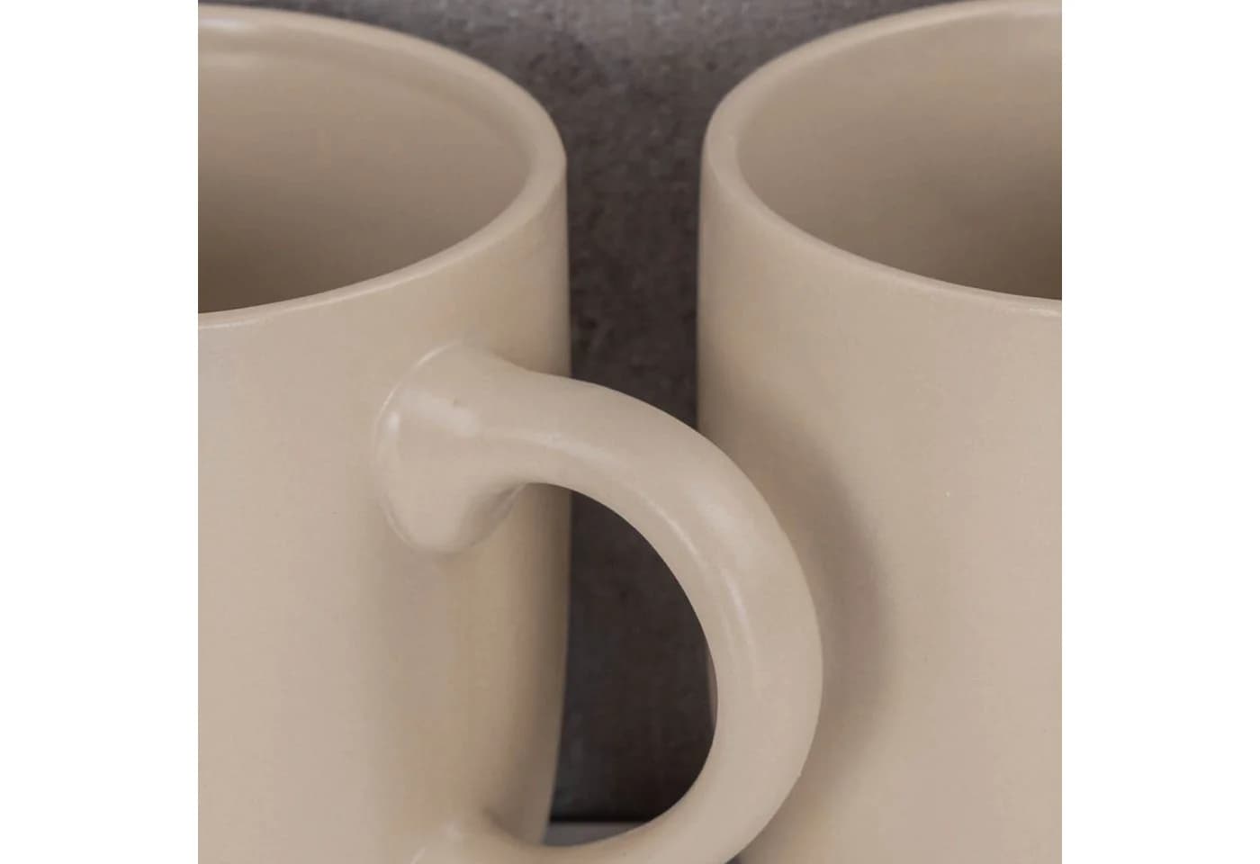 Levandeo® Becher 4er Set Steingut Beige 300ml - Bild 3