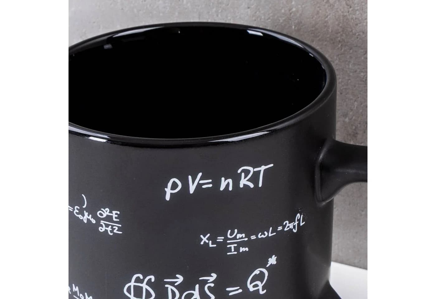 Levandeo® XXL Tasse 850ml Steingut Schwarz Mathematik - Bild 3