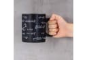 Levandeo® XXL Tasse 850ml Steingut Schwarz Mathematik Bild 5