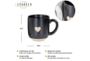 Levandeo® Tassen Set 2er Schwarz Weiß Steingut Herz Bild 1