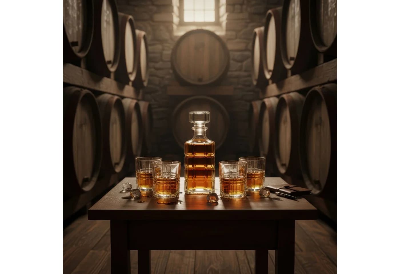 Levandeo® Whisky-Set 900ml Karaffe mit 4 Gläsern 300ml Glas Dekanter - Bild 3