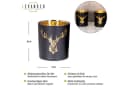 Levandeo® Teelichthalter 2er Set Hirsch Glas Kerzenhalter Schwarz Gold Bild 1