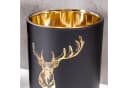 Levandeo® Teelichthalter 2er Set Hirsch Glas Kerzenhalter Schwarz Gold Bild 3