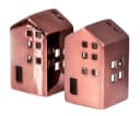 Levandeo® 2er Set Teelichthaus Porzellan Bordeaux Rot Bild 2