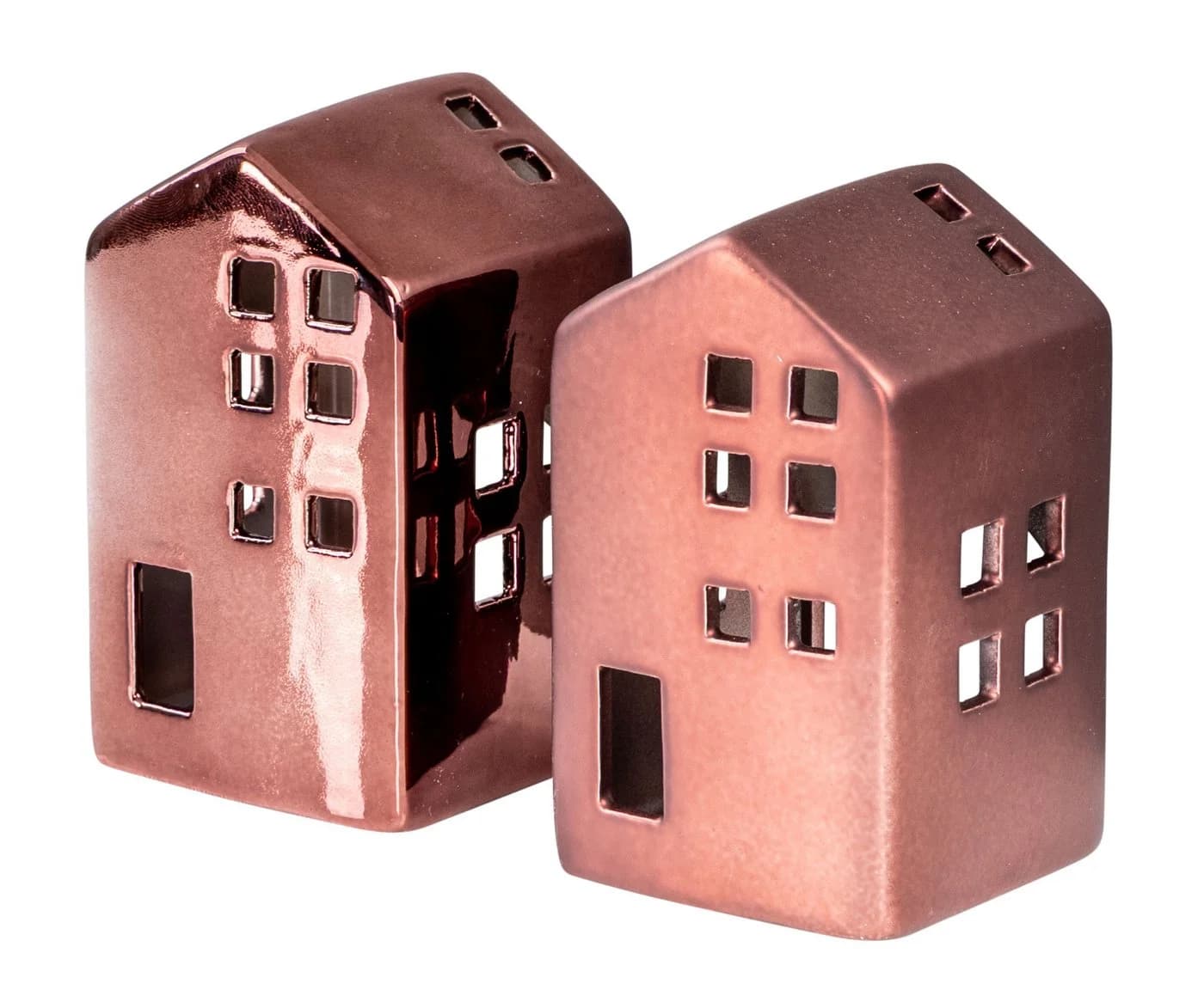 Levandeo® 2er Set Teelichthaus Porzellan Bordeaux Rot - Bild 2