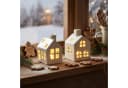 Levandeo® Teelichthalter 2er Set LED Haus Weiß Porzellan Lichthaus Tischdeko Skandi Design Bild 2