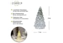 Levandeo LED Weihnachtsbaum Silber Glas Dekoobjekt mit Timer Bild 1