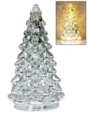 Levandeo LED Weihnachtsbaum Silber Glas Dekoobjekt mit Timer Bild 2