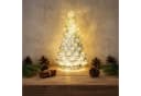 Levandeo LED Weihnachtsbaum Silber Glas Dekoobjekt mit Timer Bild 4