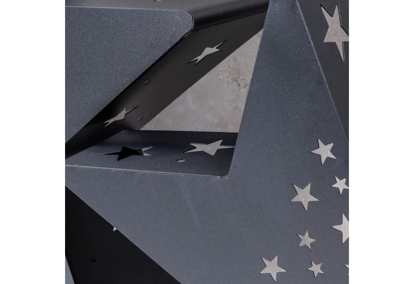 Levandeo® Kerzenlaterne 2er Set Metall Schwarz Sternform 30-45cm - Bild 5