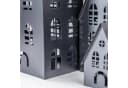 Levandeo® Kerzenlaterne 3er Set Hausform Metall Schwarz Bild 5