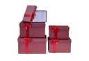 Levandeo® Geschenkbox 5er Set Bordeaux Rot Weihnachtsschachtel Bild 2