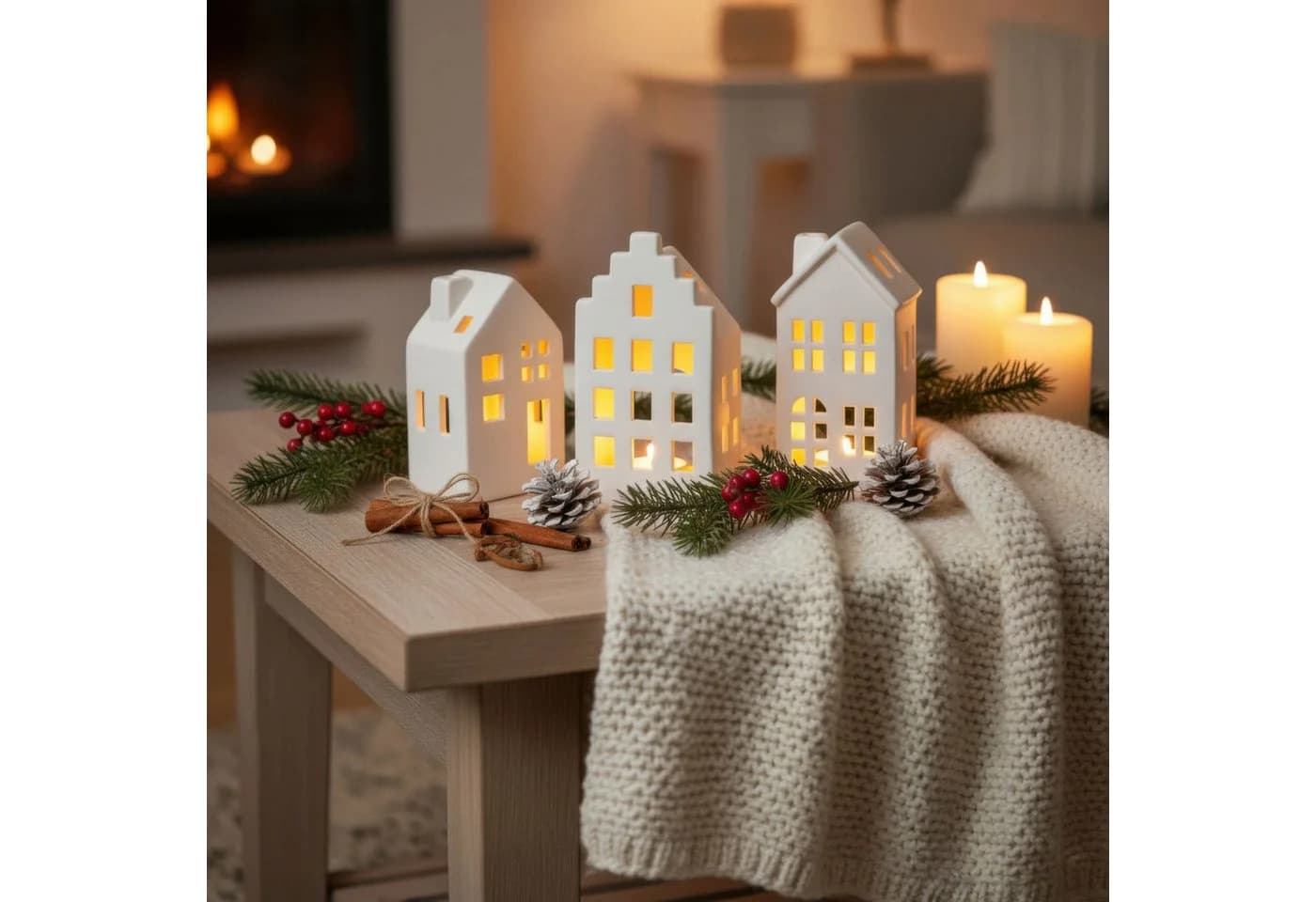 Levandeo® Teelichthalter-Set 3er Weiß Keramik - Bild 2