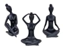 Levandeo® Yoga Deko Figur 3er Set Schwarz Bild 1