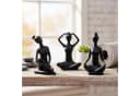 Levandeo® Yoga Deko Figur 3er Set Schwarz Bild 2