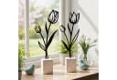 Levandeo® Dekoobjekt 2er Set Metall Tulpe Schwarz Beton Grau Bild 4