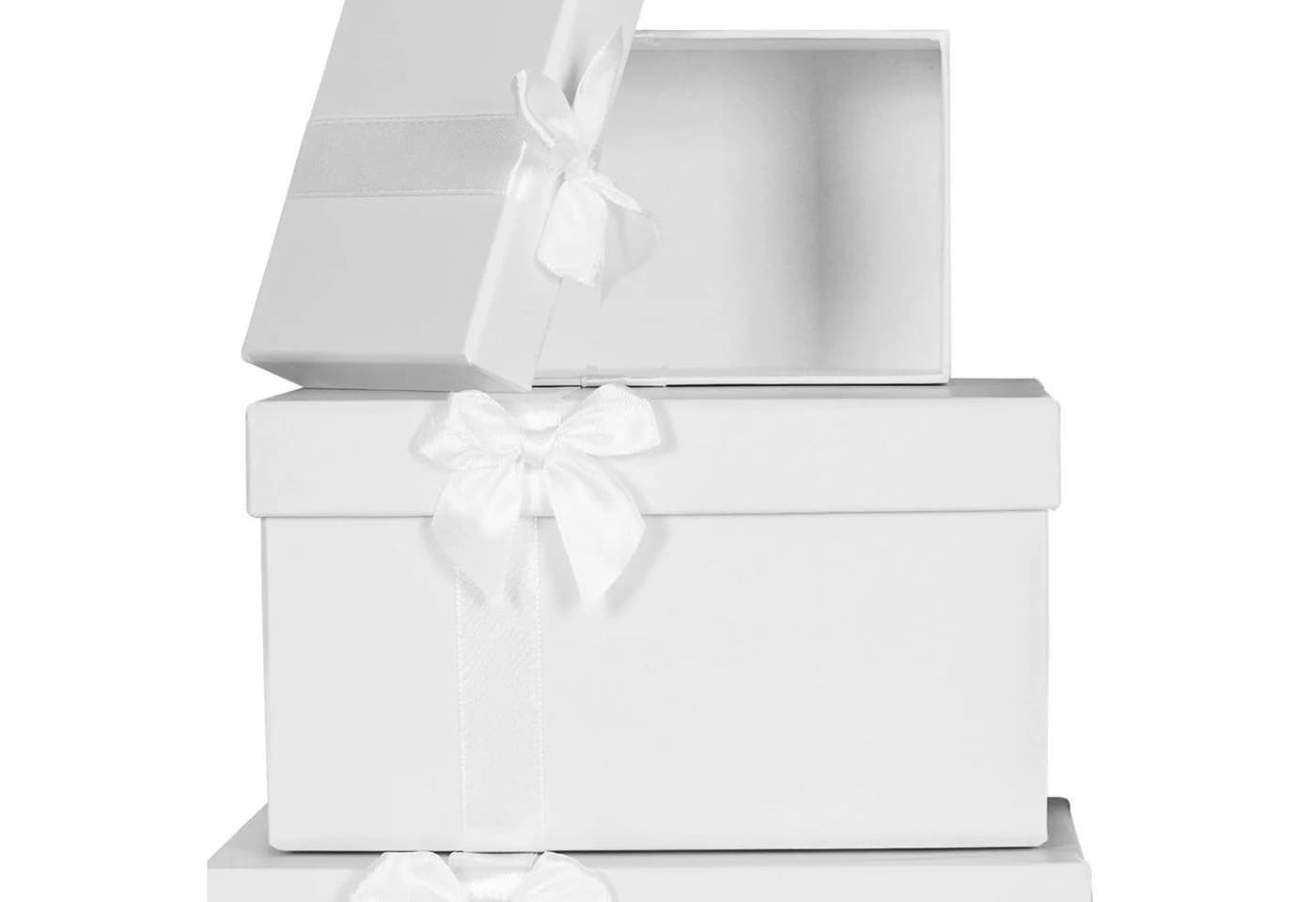 Levandeo® Geschenkbox 5er Set mit Deckel Weiß Pappkarton - Bild 5
